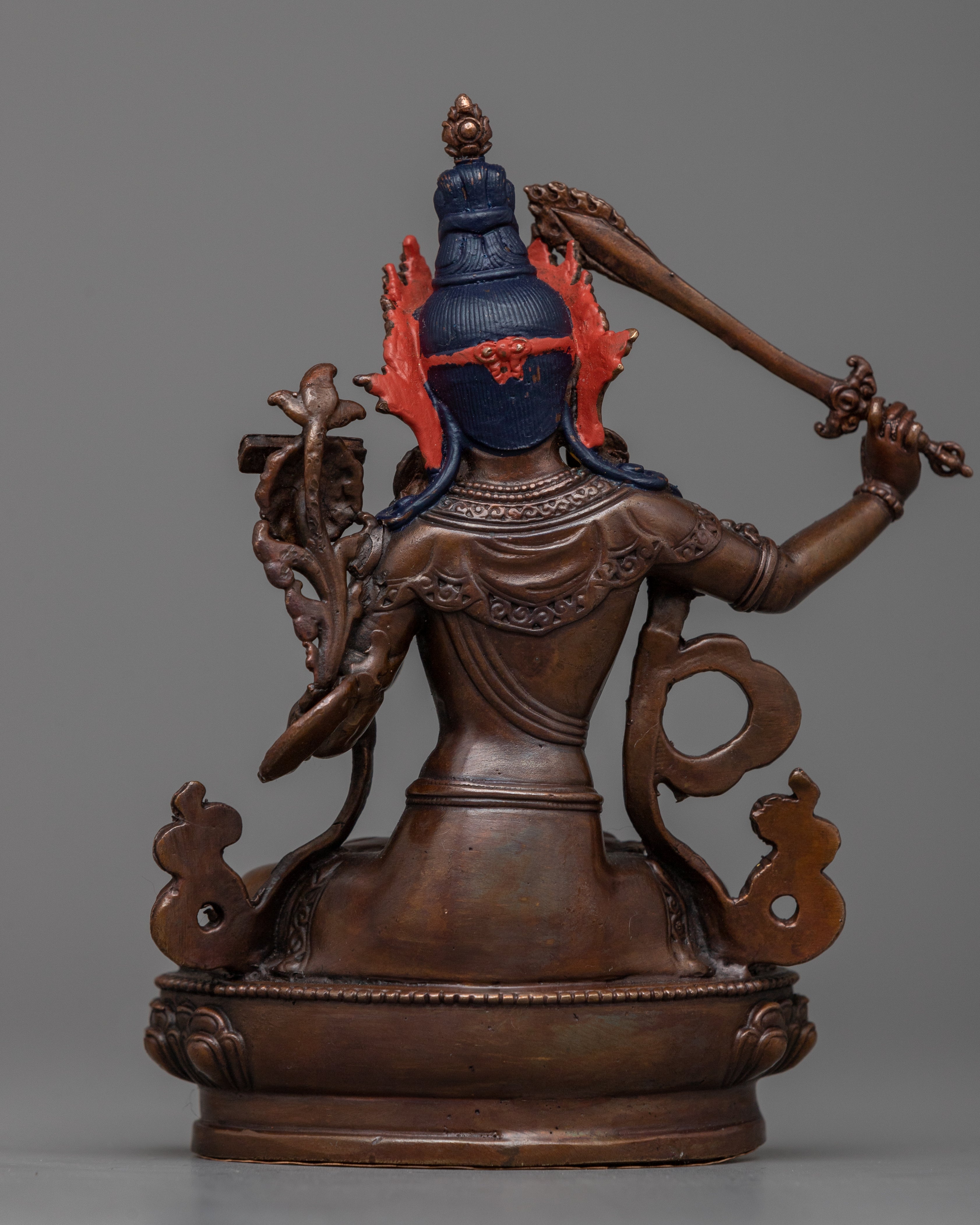 Machine made Manjushri Statue | Oxidized Copper Body, Symbolizing Wisdom and Enlightenment
