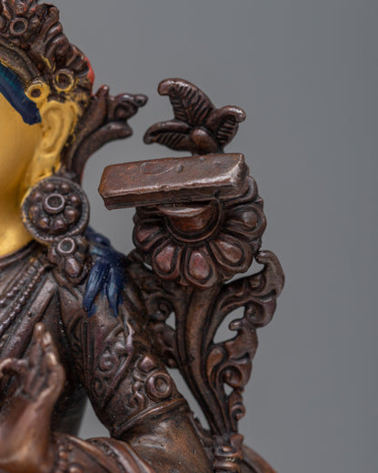 Machine made Manjushri Statue | Oxidized Copper Body, Symbolizing Wisdom and Enlightenment