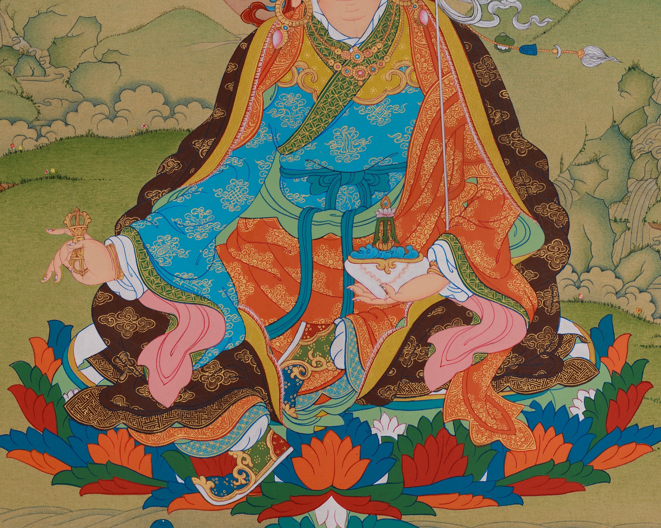 Guru Rinpoche Wisdom Thangka | Spiritual Master of Vajrayana Art
