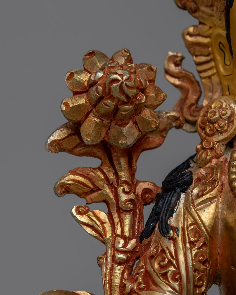 Copper White Tara Statue | Adorned in 24K Gold, Embodying Spiritual Enlightenment and Compassion