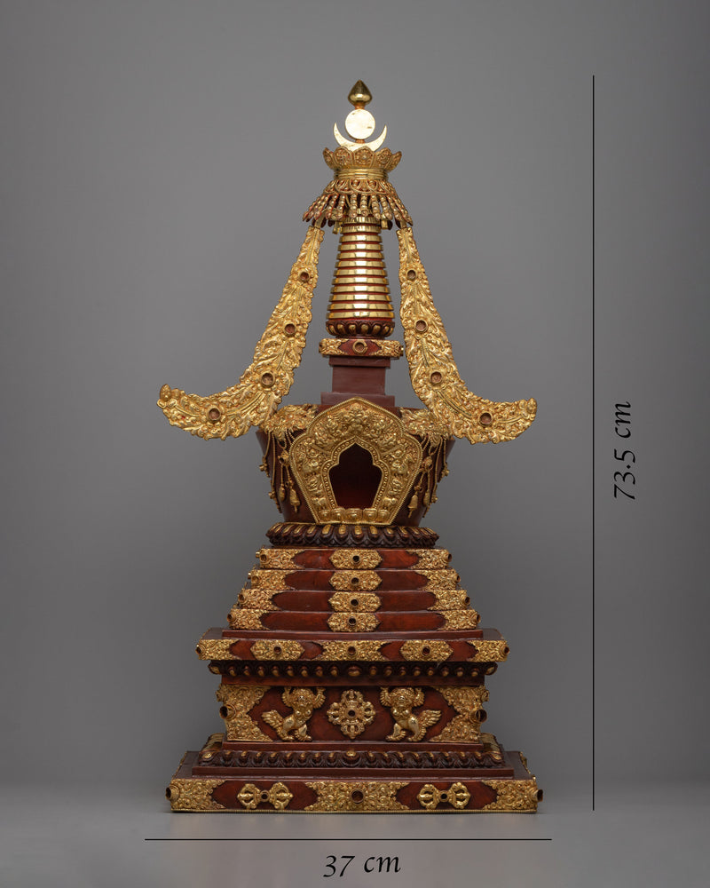 Stupa of Enlightenment | Copper Stupa for Divine Radiance and Spiritual Significance