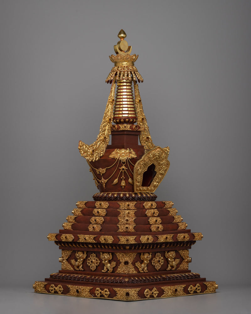 Stupa of Enlightenment | Copper Stupa for Divine Radiance and Spiritual Significance