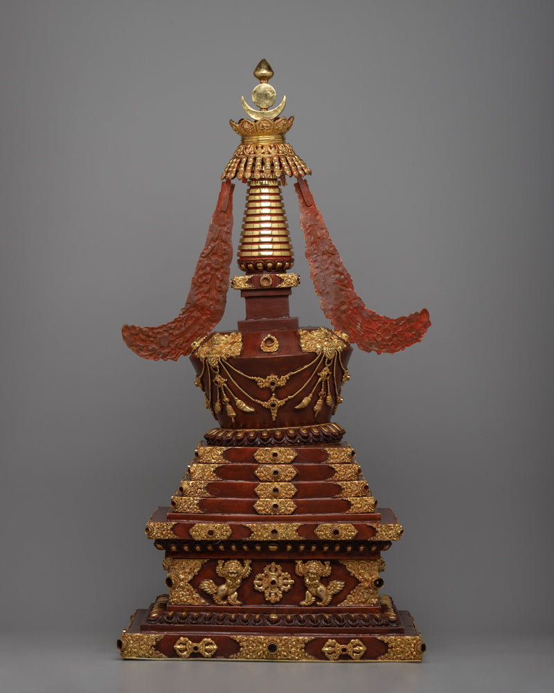 Stupa of Enlightenment | Copper Stupa for Divine Radiance and Spiritual Significance