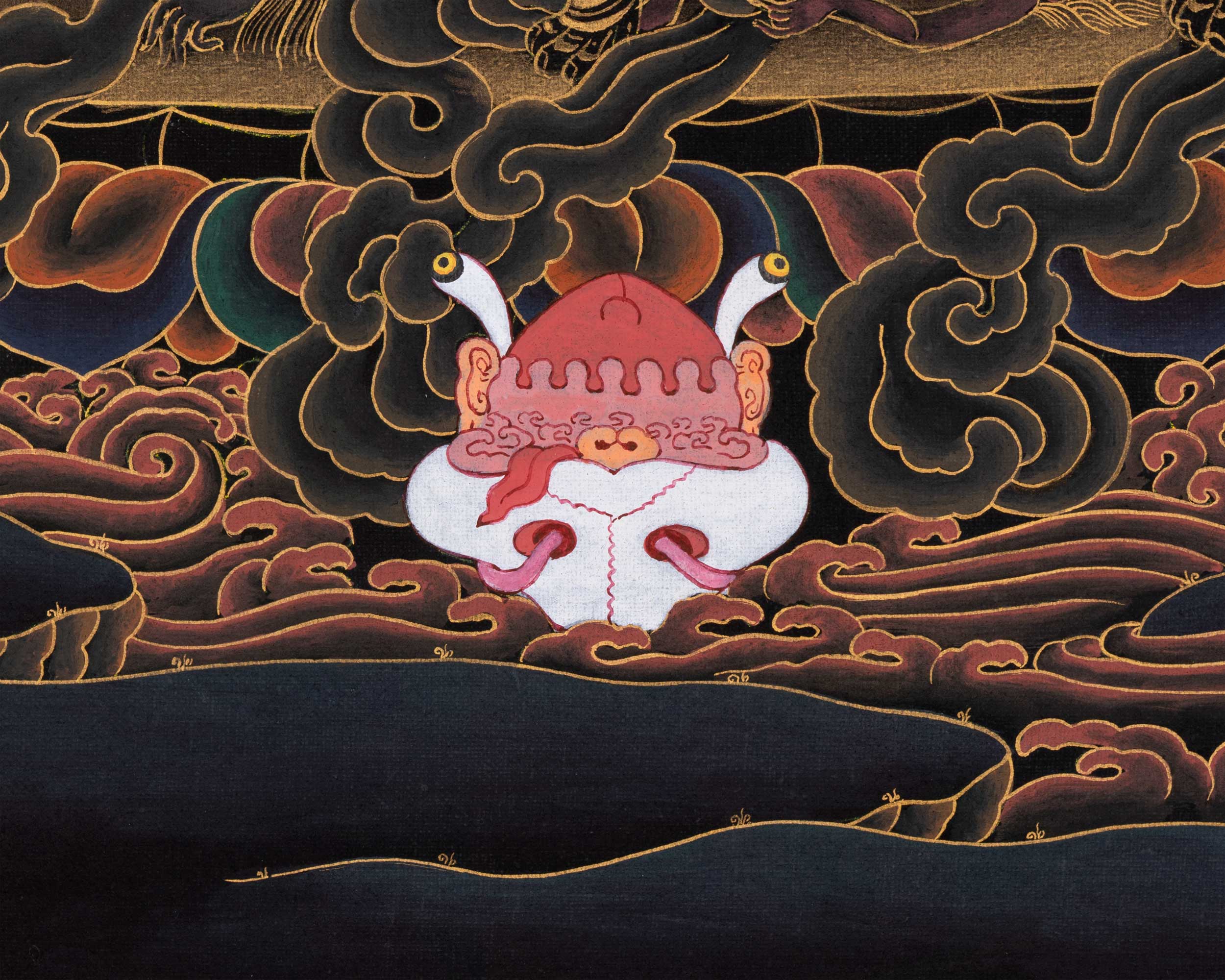 Dorje Drollo Black & Gold Thangka Print | Artwork Of The Golden Guardian | Buddhist Gift Ideas