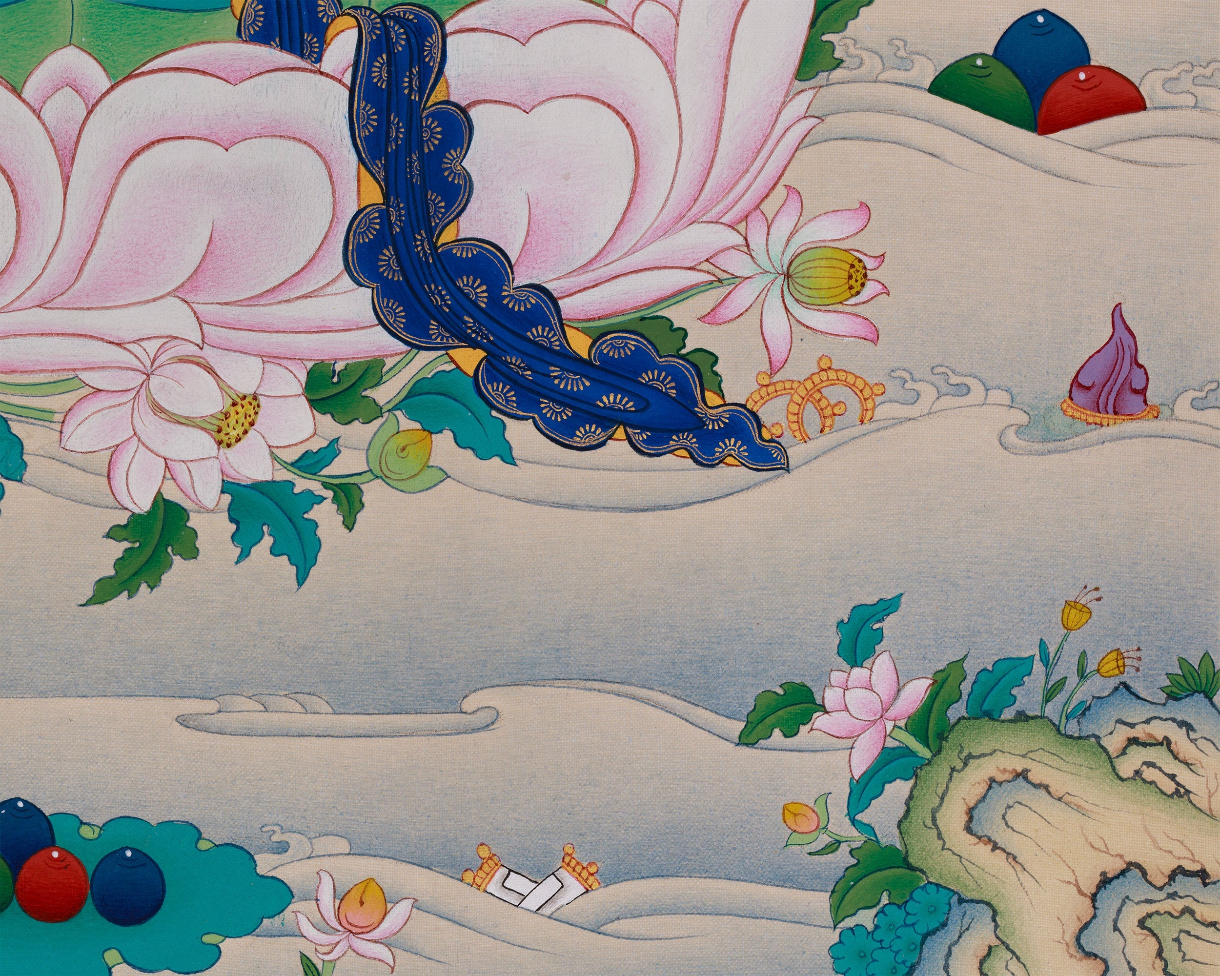 White Tara 24 Inches Thangka | Tibetan Painting of Compassion and Longevity