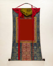 Banarasi Blue and Red Silk Brocade | Kuchen for thangka | Premium Veil