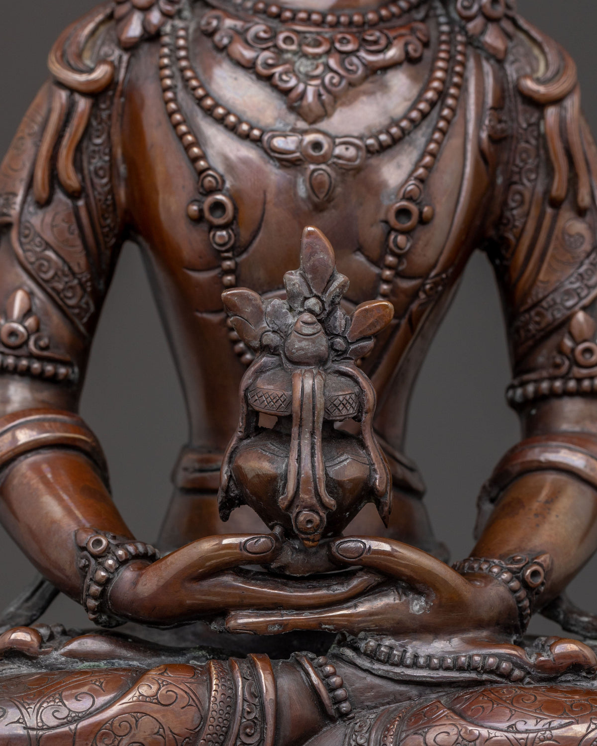 Amitayus Longevity Copper Statue | Home Decor