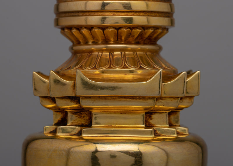 Shrine Copper Stupa | Shown with Serenity and Spiritual Significance