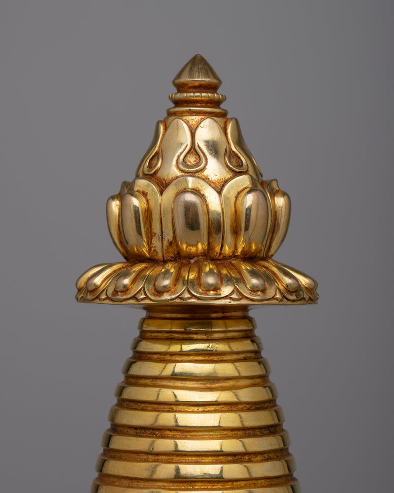 Shrine Copper Stupa | Shown with Serenity and Spiritual Significance