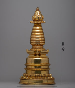 Shrine Copper Stupa | Shown with Serenity and Spiritual Significance