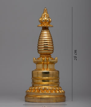 Handcrafted Copper Shrine Stupa | A Reverent Symbol of Spiritual Sanctity