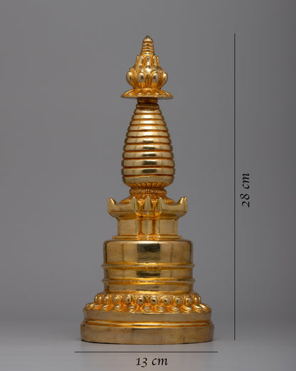 Handcrafted Copper Shrine Stupa | A Reverent Symbol of Spiritual Sanctity