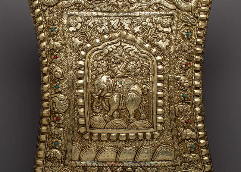 The Four Harmonious Friends(mthun-po spun-bzhi, Skt. Catvari anukulabhratr) Metal Wall Hanging