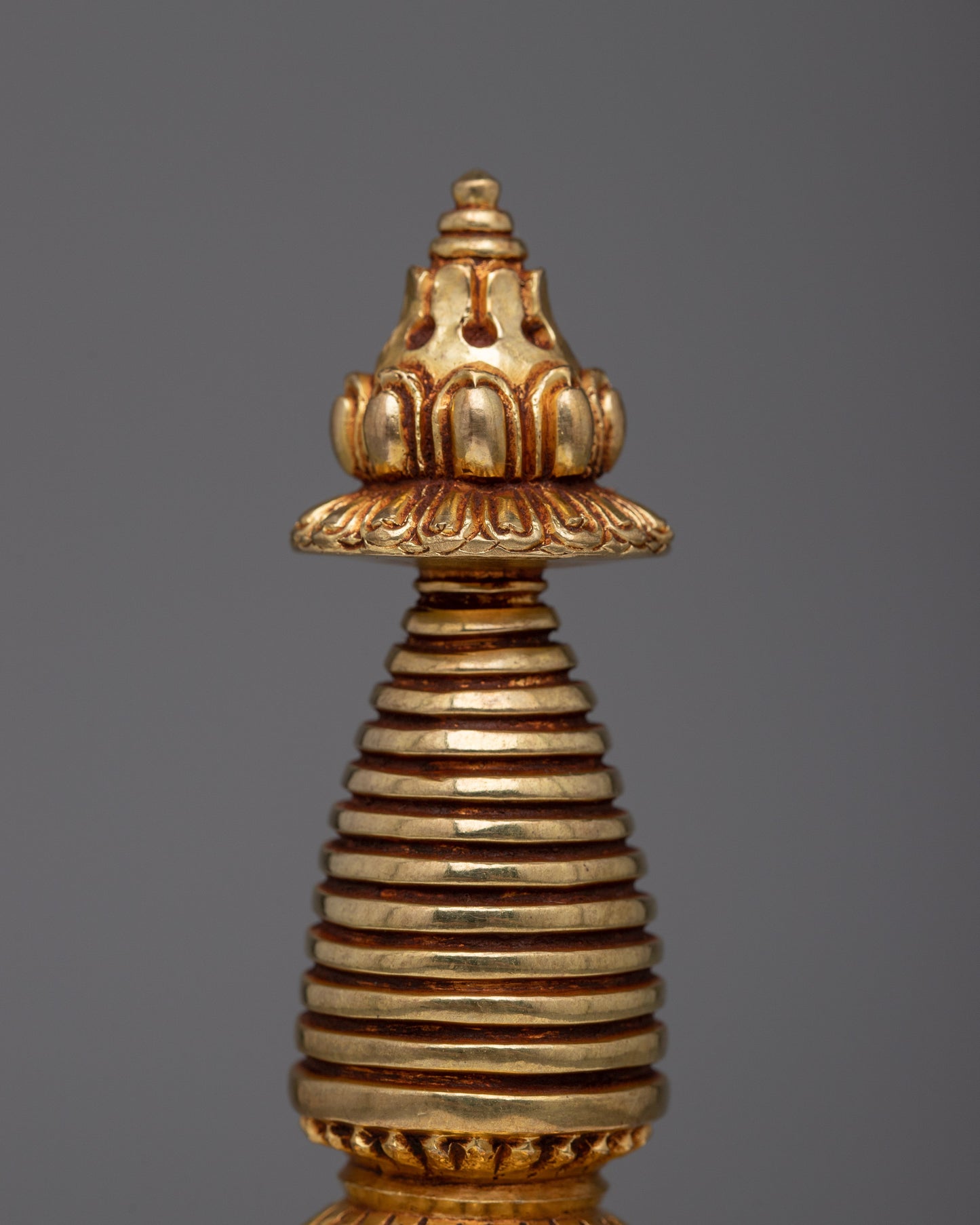 Exquisite Copper Stupa | Adorned with 24K Gold Plating for Opulent Beauty