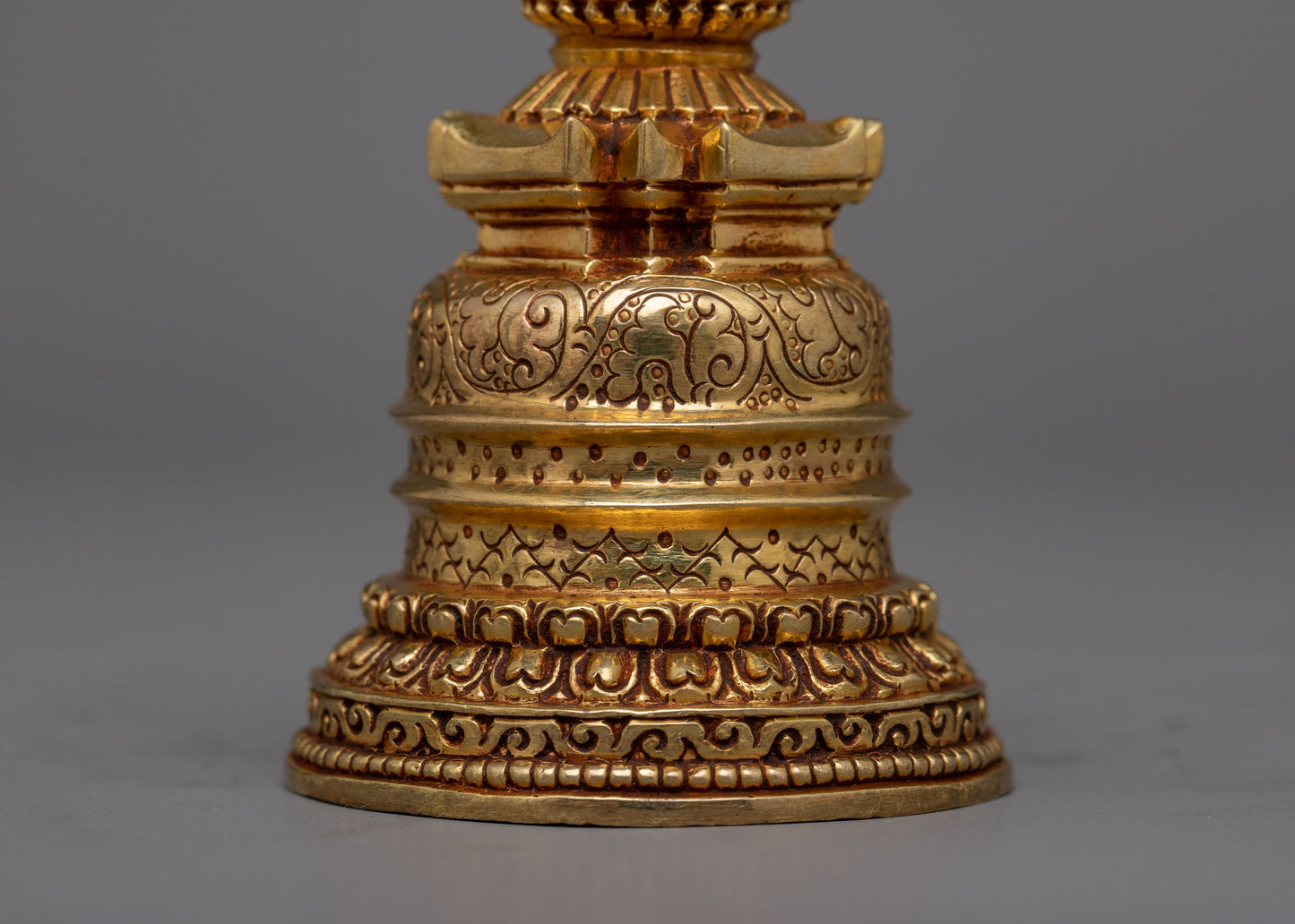 Exquisite Copper Stupa | Adorned with 24K Gold Plating for Opulent Beauty