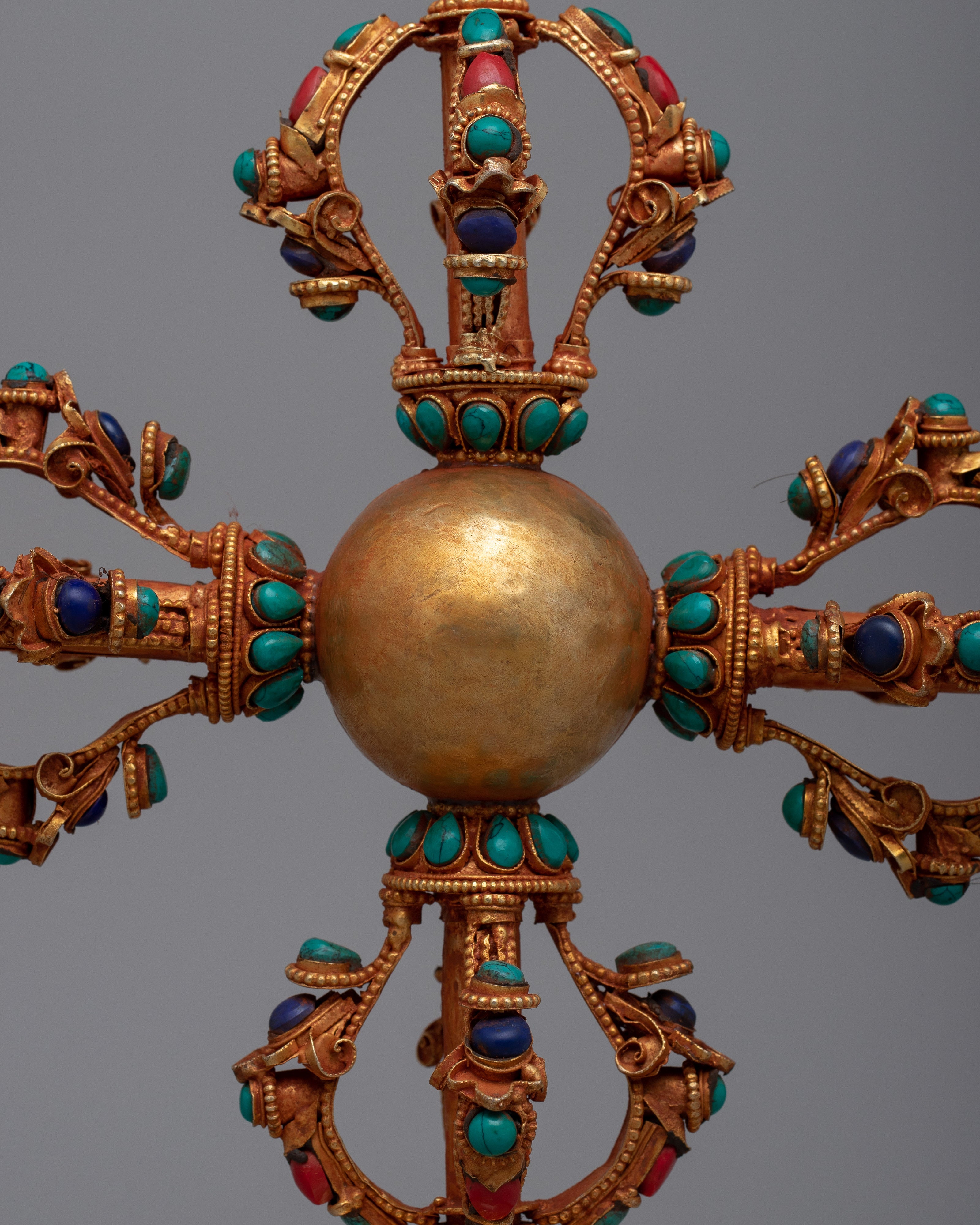 Double-Vajra with Stand |  Your Spiritual Practice and Offerings with Divine Symbolism