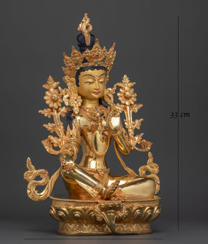 Green Tara Nepalese Handmade Statue | Embodiment of Active Compassion