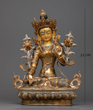 Handmade White Tara Statue | Radiating Divine Compassion and Blessings