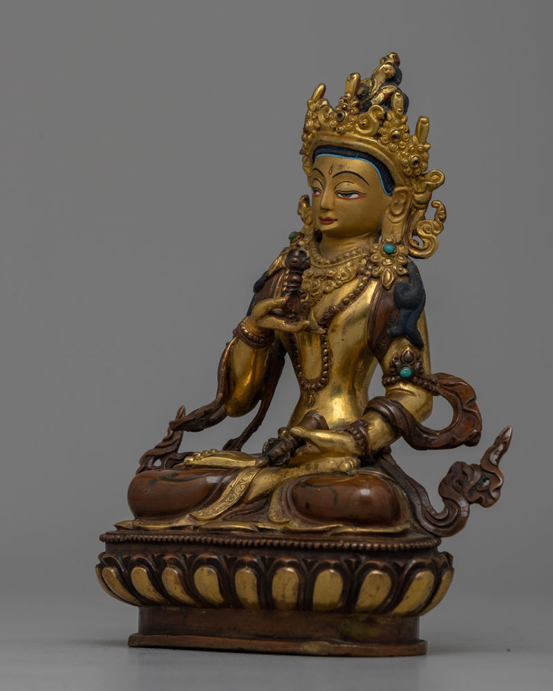 Traditional Buddhist Vajrasattva Copper Statue | Deity of Purification