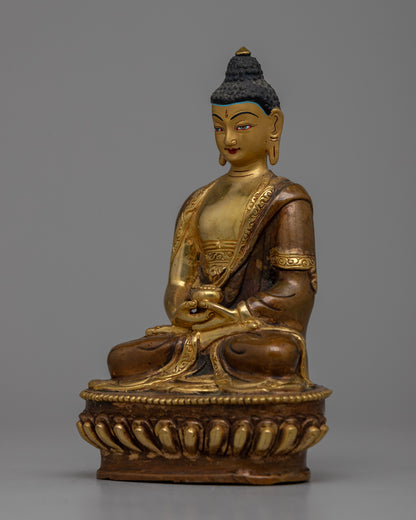 Handcrafted Copper Amitabha Buddha Statue | Sacred Buddhist Figure