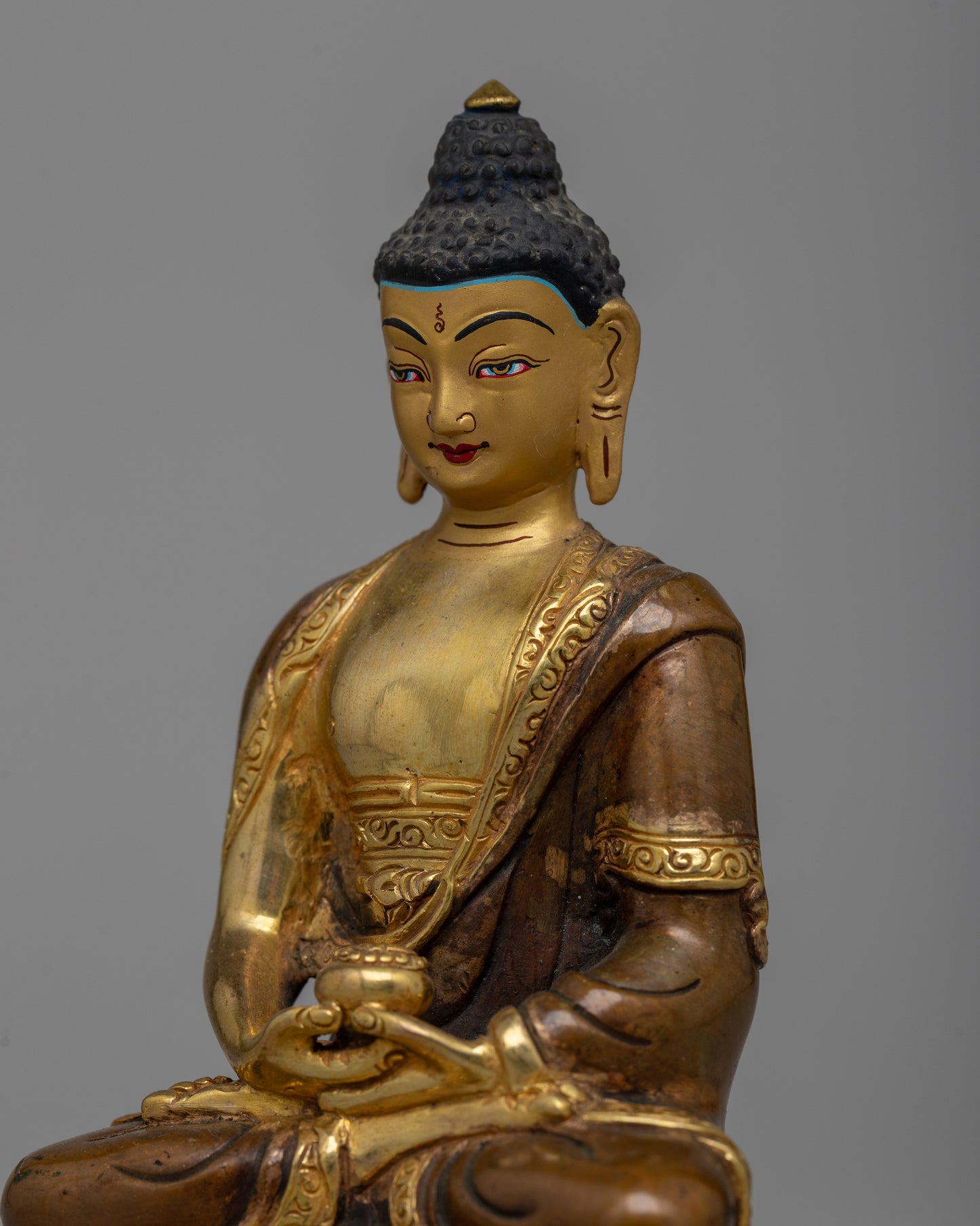 Handcrafted Copper Amitabha Buddha Statue | Sacred Buddhist Figure