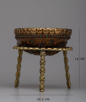 Kapala Skull Bowl | Sacred Rituals Enhanced with Copper and Silver