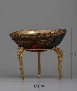 Tibetan Kapala Skull Cup | Offering Vessel in Copper