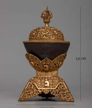 Tibetan Copper Kapala Set |  Elevating Spiritual Offerings with Grace and Beauty