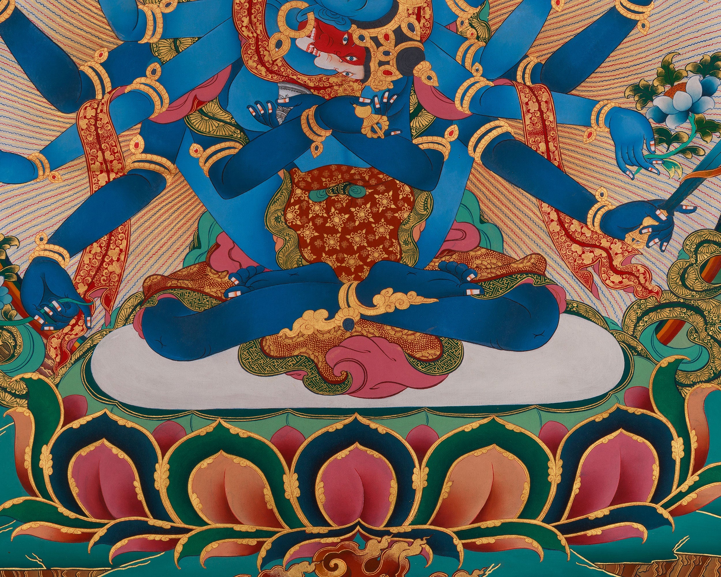 Traditional Thangka of Guhyasamaja | Symbolizing Wisdom and Power