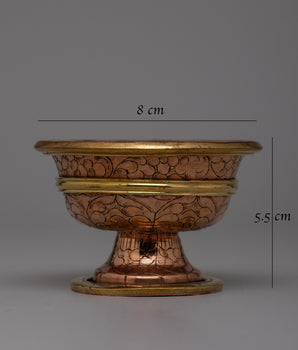 Copper Bowls Water Offering Set | Traditional Tibetan Ritual Items for Spiritual Offerings
