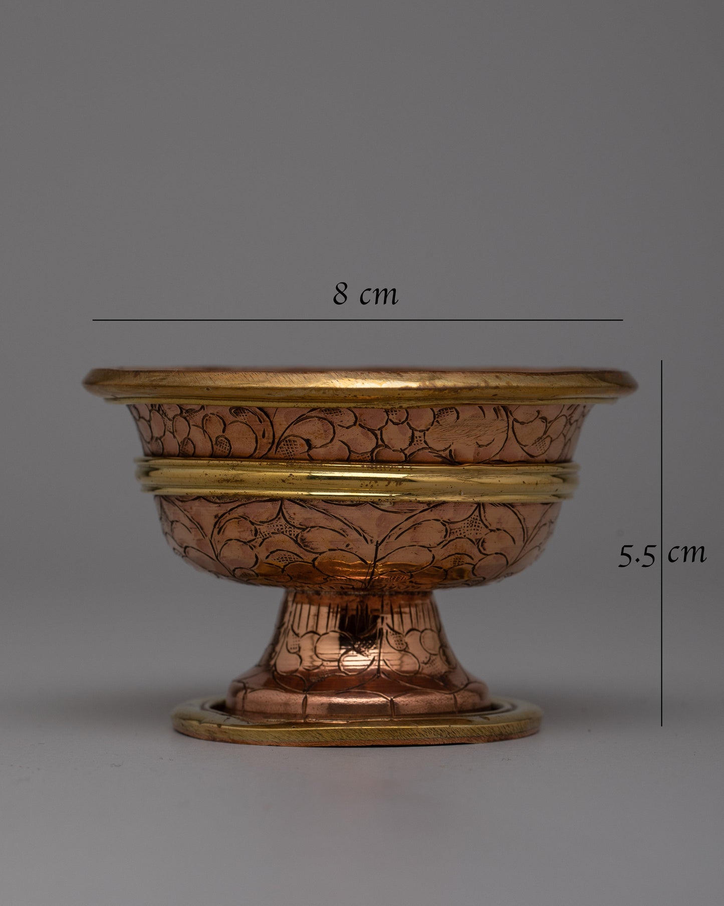 Copper Bowls Water Offering Set | Traditional Tibetan Ritual Items for Spiritual Offerings