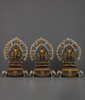 Three Tibetan Buddhas Statue