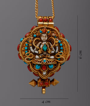 Gold and Silver Locket Ghau | Exquisite Blend of Precious Metals for Timeless Elegance