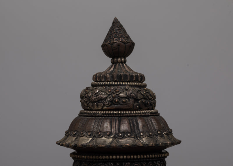 Oxidized Copper Dhupur Rice Pot | Traditional Vessel for Sacred Offerings