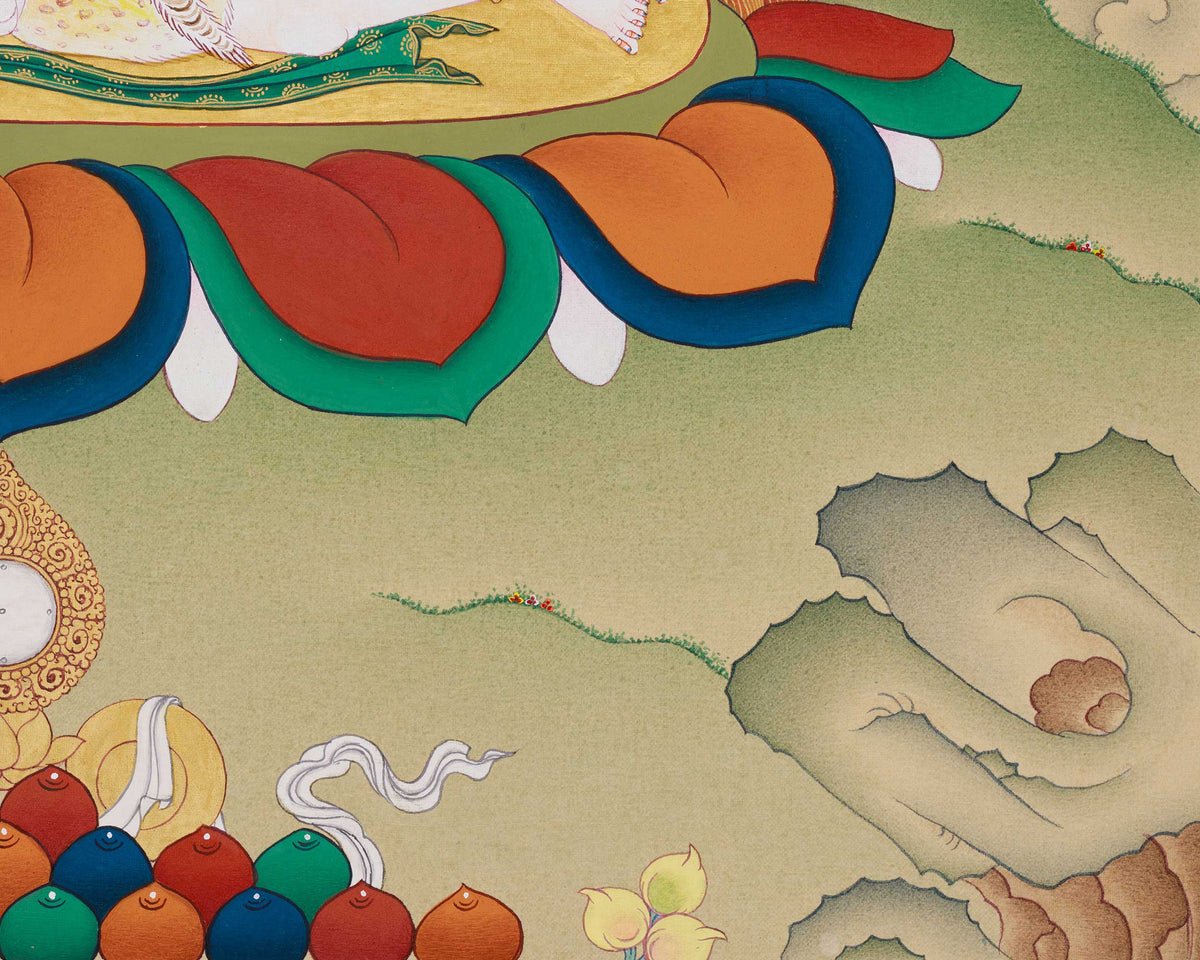 Traditional Thangka of Buta Damara With Mitrupa | Wrathful Bodhisattva Vajrapani