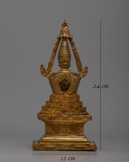 Shrine Buddha Stupa | Handcrafted Copper Decor for Spiritual Altar