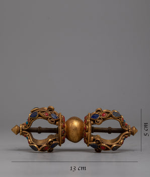 Copper Vajra with 24K Gold Plating | Sacred Symbol of Spiritual Purity and Divine Power