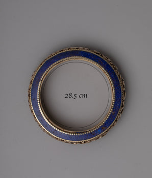 Tibetan Silver Lapis Lazuli Bangle | Exquisite Jewelry Infused with Spiritual Significance