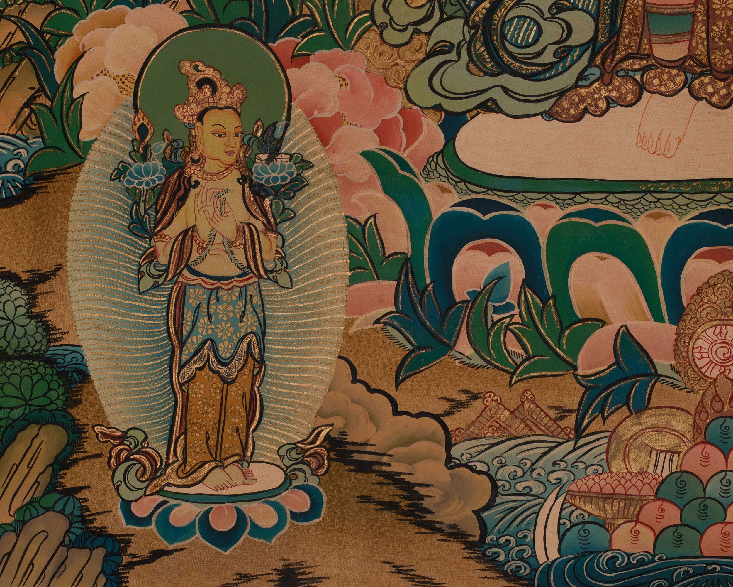 Himalayan 1000 Armed Chenrezig Thangka | Hand Painted Buddhist Compassion Art