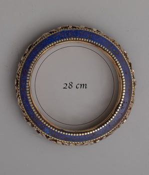 Silver Bangle with Lapis Lazuli | Elegant Fusion of Precious Stone and Exquisite Craftsmanship