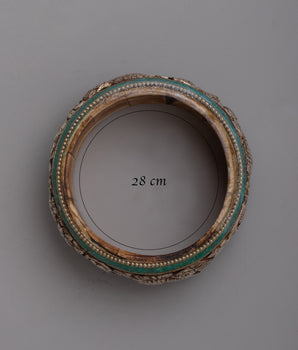 Intricately Carved Round Silver Bangle | Exquisite Artistry for Timeless Elegance