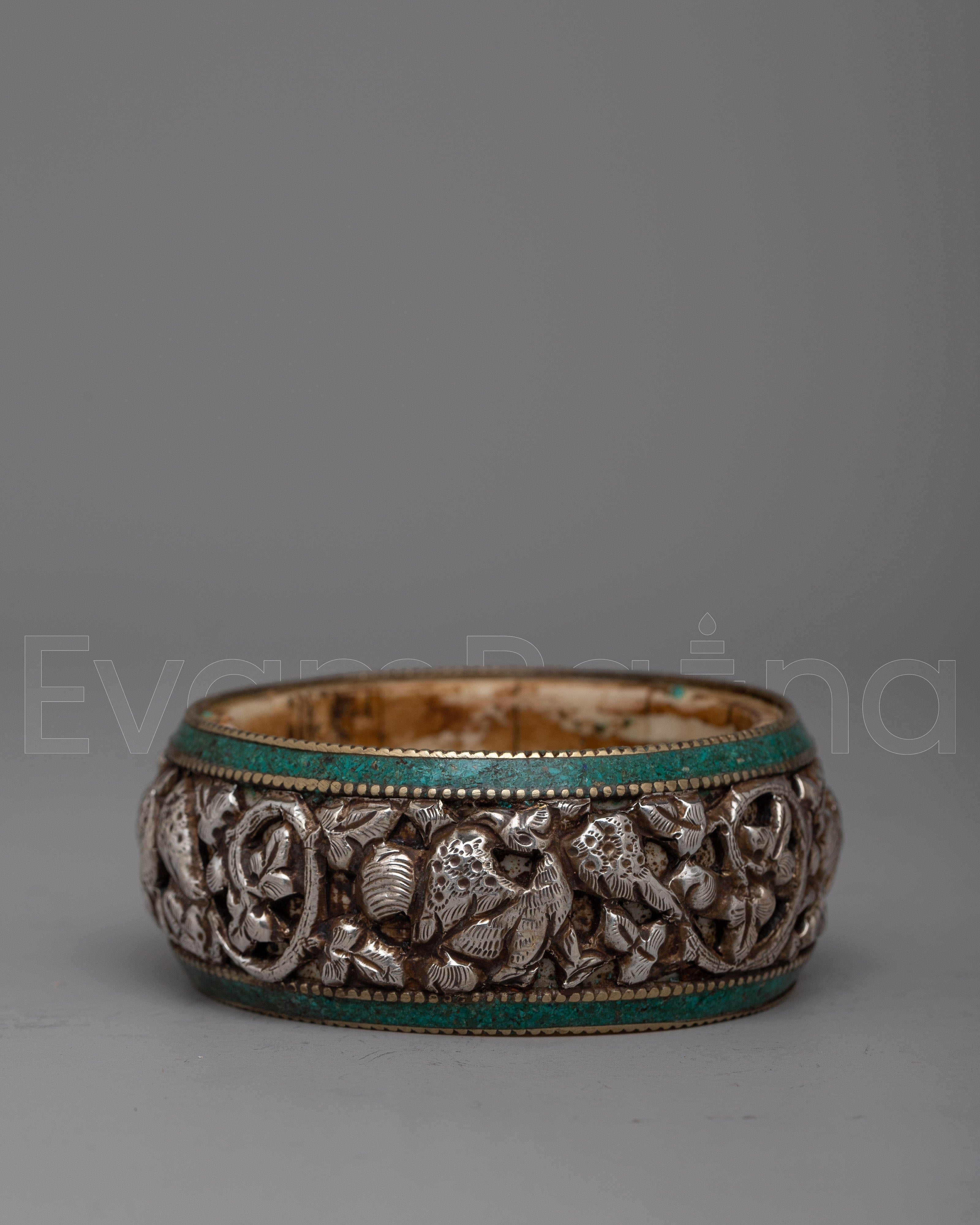 Silver Carved on Bangle