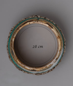Silver Buddhist Bangle | Reflecting Inner Peace through Intricate Floral Designs
