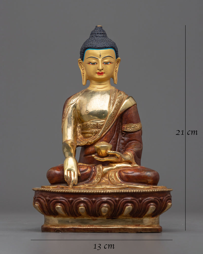 Shakyamuni Buddha Statue Tibet | Handcrafted Copper Body for Spiritual Grace