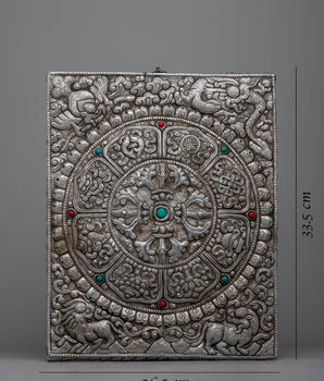 Bishwo Vajra Metal Thangka | Intricate Spiritual Artistry in Metalwork