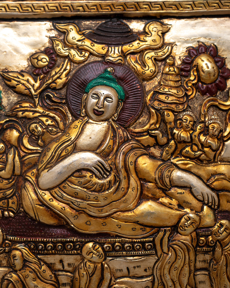 Copper Buddha Parinirvana Wall Hanging | Symbol of Transcendence and Peace