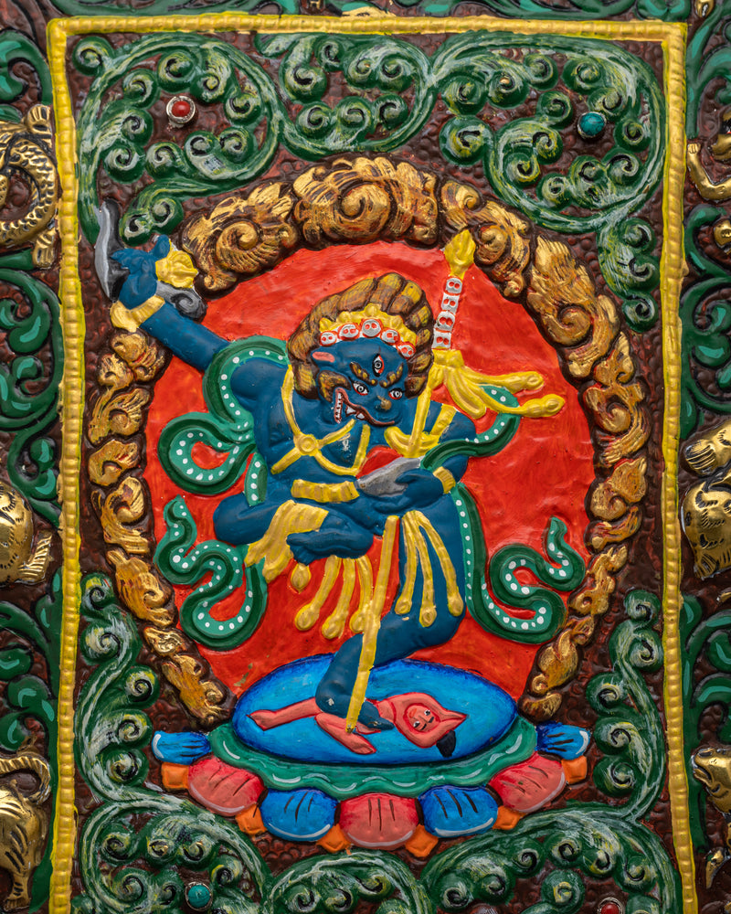 Vajravarahi Metal Thanka Wall Hanging | Symbol of Divine Feminine Energy and Spiritual Power