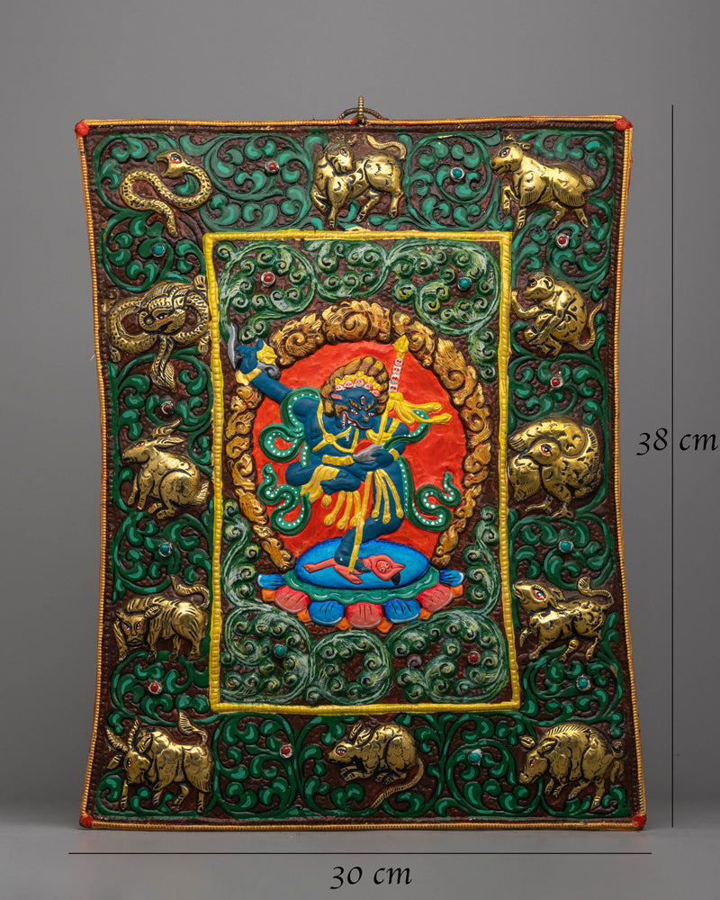 Vajravarahi Metal Thanka Wall Hanging | Symbol of Divine Feminine Energy and Spiritual Power