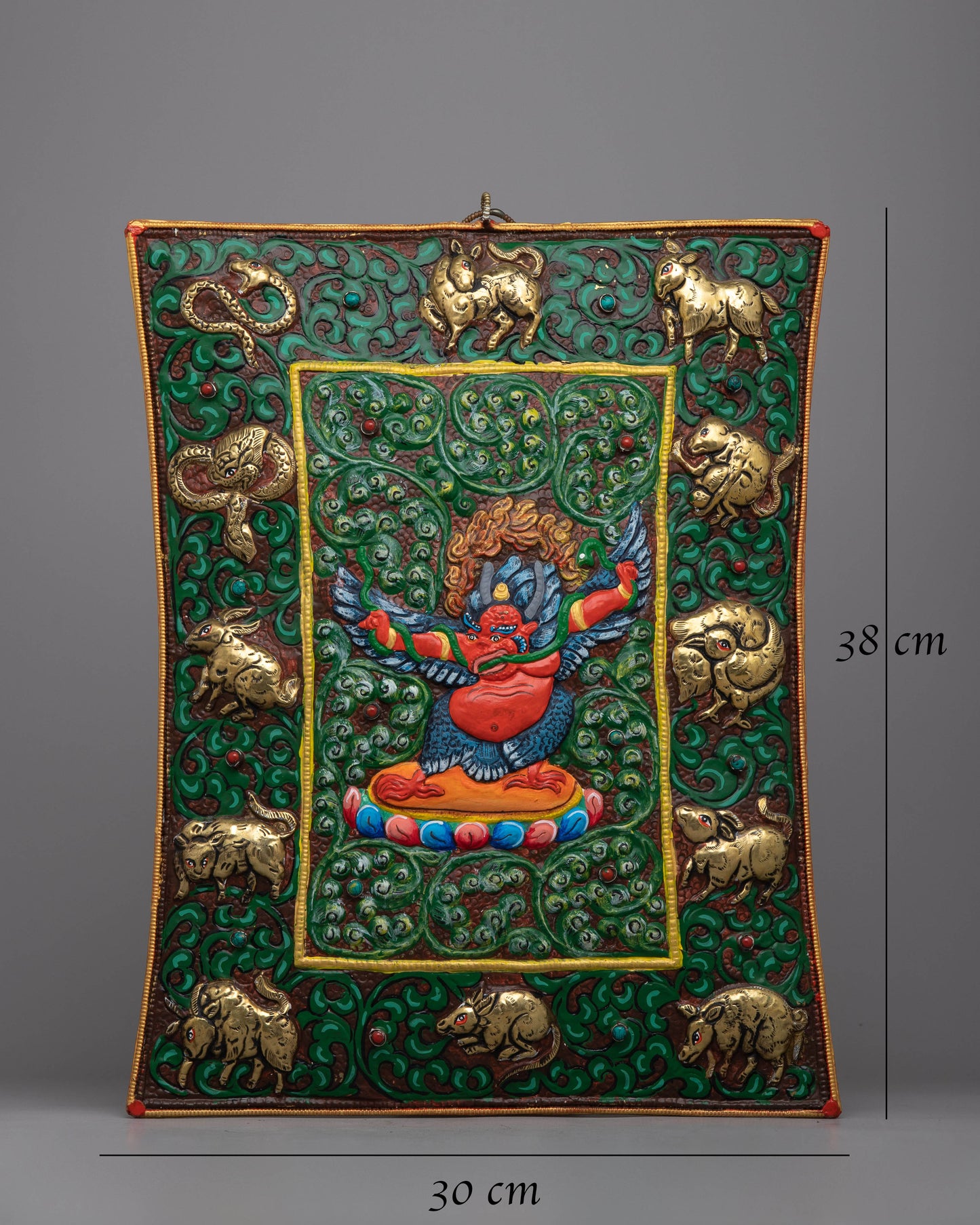 Garuda Metal Thanka Wall Hanging Calander | Elegant Fusion of Art and Timekeeping in Spiritual Decor