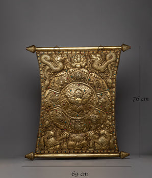 Garuda Brass Metal Thanka | Majestic Symbol of Divine Protection and Power